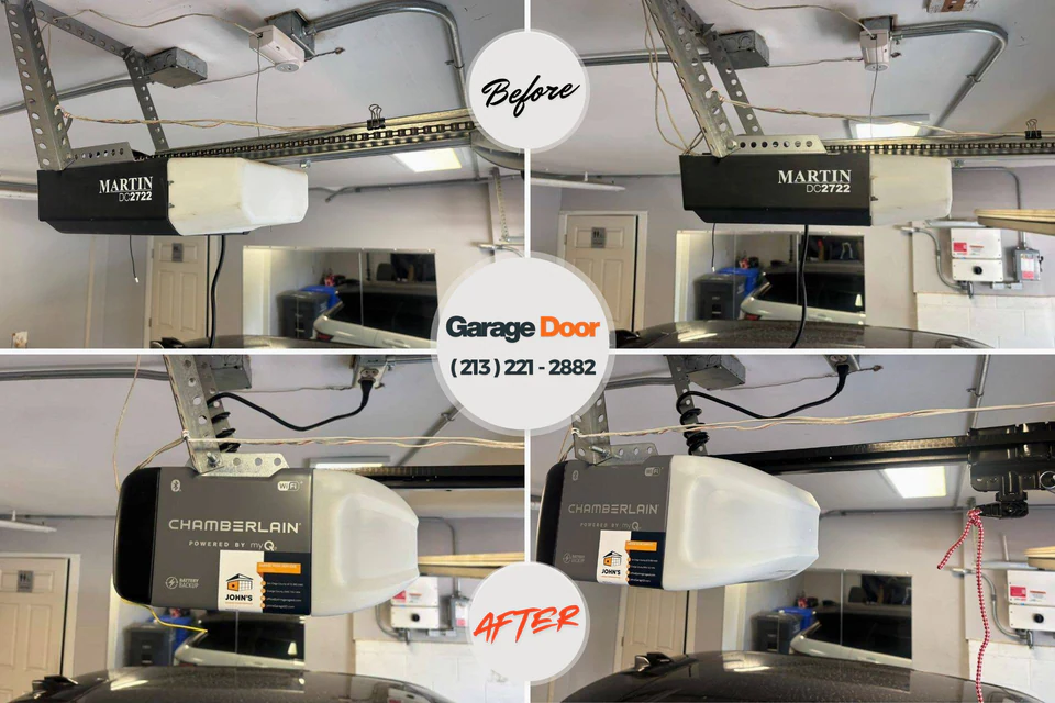Before and after: garage door repair Palm Springs, CA